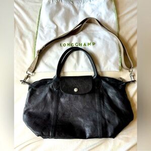 Vintage Longchamp Black Leather Bag